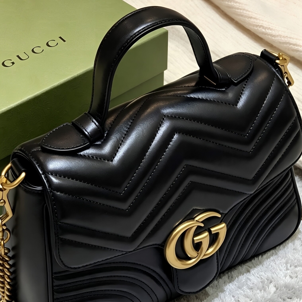 Gucci GG Marmont Medium Matelassé Top Handle Bag - Picture 4 of 7